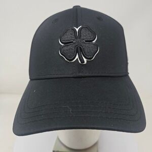 Black Clover Live Lucky Flex Fitted Hat Black Baseball Cap  Sm Golf Stretch Fit